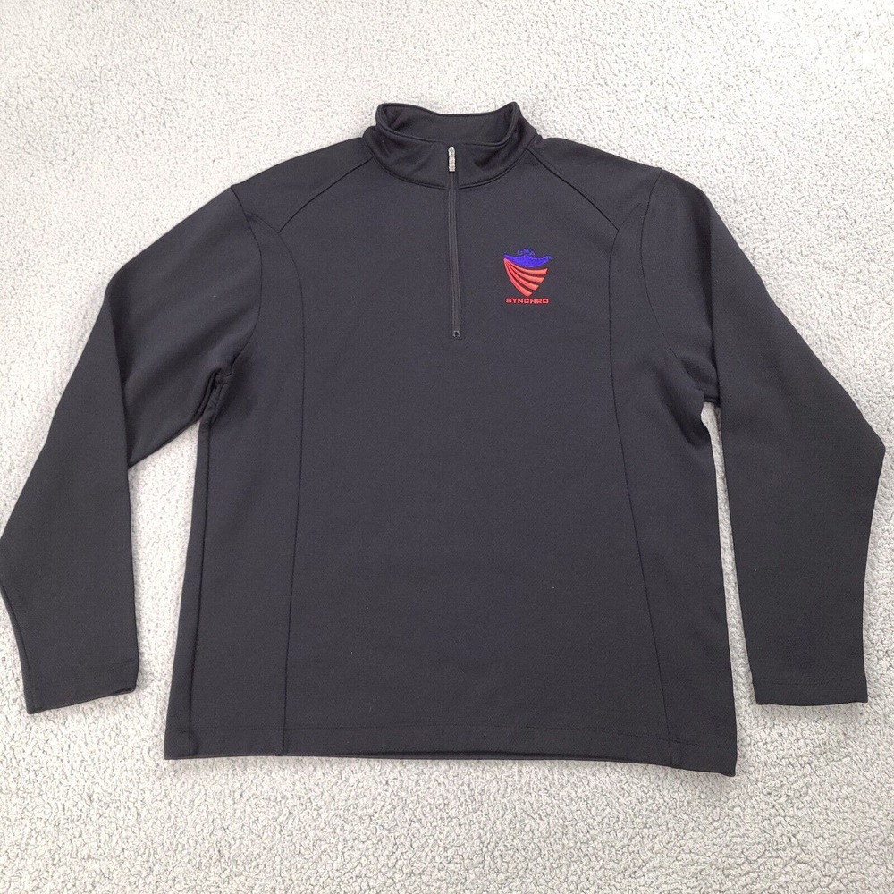 Nike Sweater Mens Large Black Outdoors Golf Sweatshirt Pullover 1/4 Zip Athletic